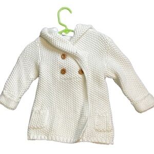 BEBA Bean Ivory Crochet Knit Hoodie 6-12M